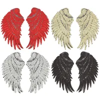 

Cheap custom multicolor embroidered angel wings sequin patch for garment accessories
