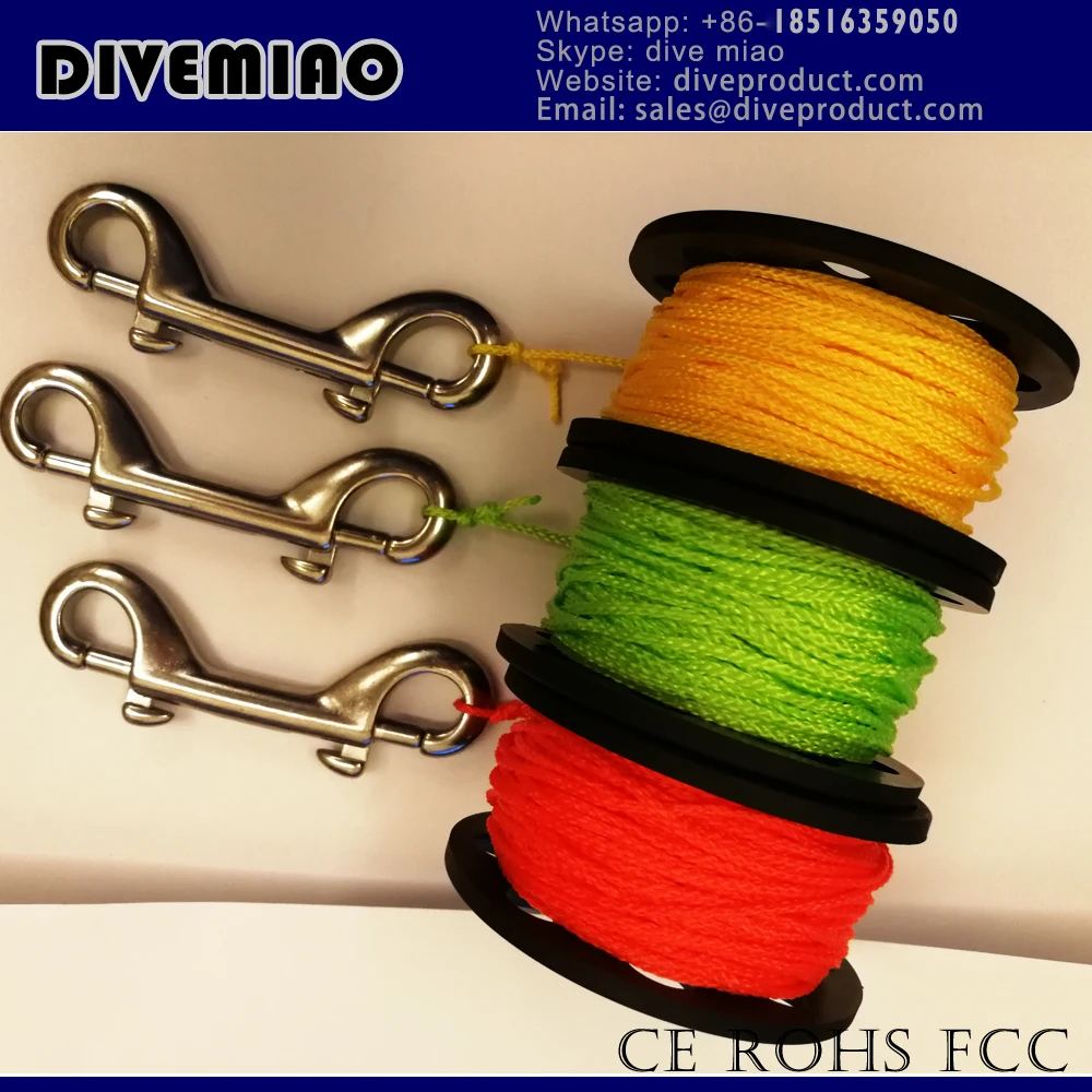 
30M Diving finger spool with 100mm double ended snap 5 colors DIVE REEL 