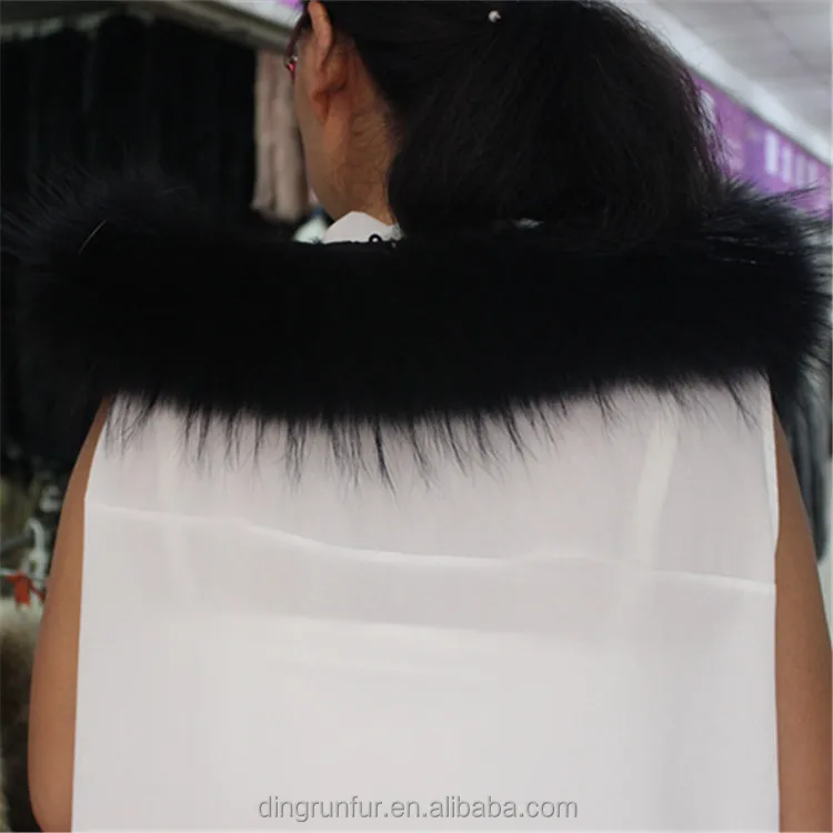 
wholesale Raccoon Fur Trim for Hood detachable fur collars 
