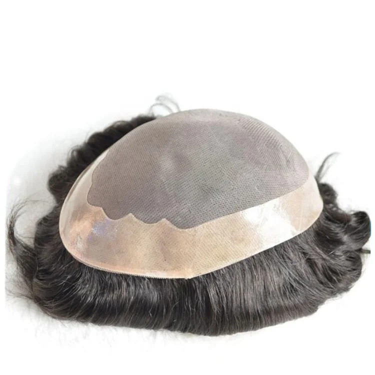 

Highknight Toupee Human Hair Toupee For Black Men Thin Skin Hair Piece