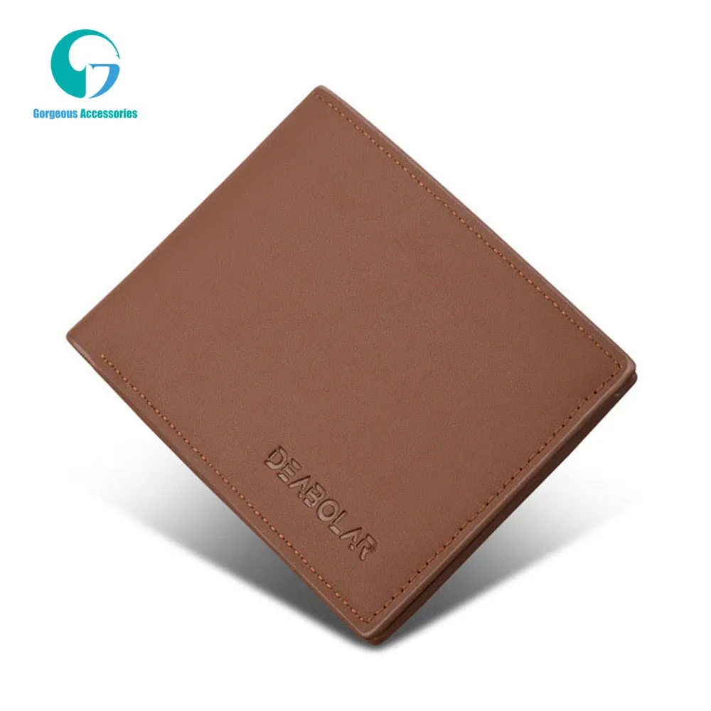 

Hot Selling Casual Short Genuine Cow Leather Simple Slim Men's Wallet, 3 colors