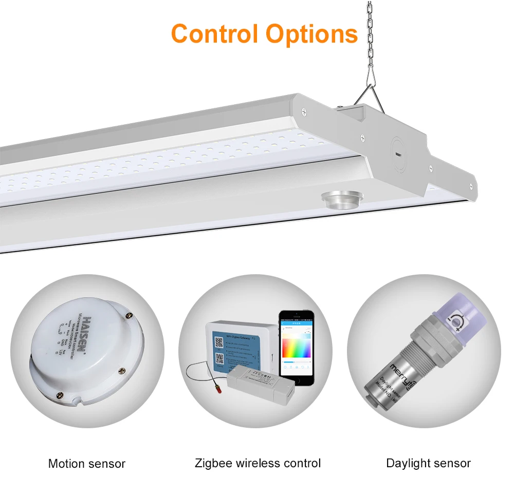 Competitive price china factory led 240W high luminous efficacy Microwave sensor linear high bay light led