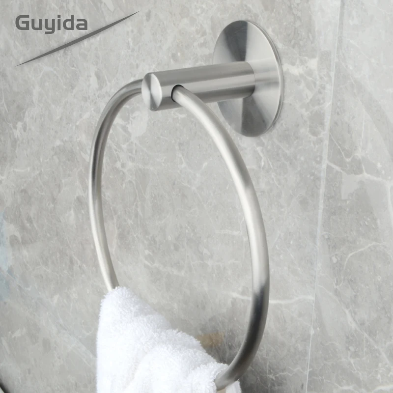 
wholesale wall hung towel ring 304 stainless steel towel rack in bathroom 