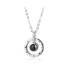 Hot Sale Ladies 100 Languages I Love You Statement Design Silver Necklace 925 Sterling For Women