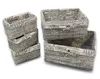 Storage Basket 5 Piece Stone Gray Wicker Decorative Organizing Baskets, Nesting Baskets for Shelves, Kitchen, Bathroom, and Be