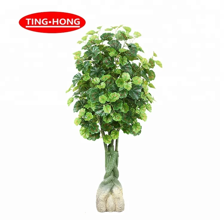 

Red heart begonia artificial tree for indoor decoration, Green