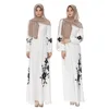 Newest hijab white vintage kaftan fashion sequin linen lace beach boho long party muslim ladies maxi women plus size dress