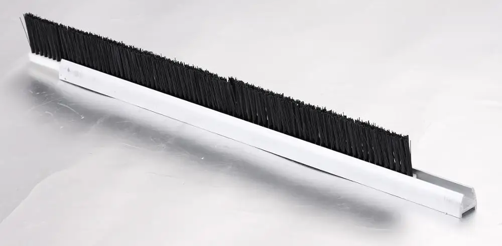 CNSB-006B cheap SJEC 20 mm Aluminum base Escalator safety skirt panel brush in up circular arc with single Nylon brush