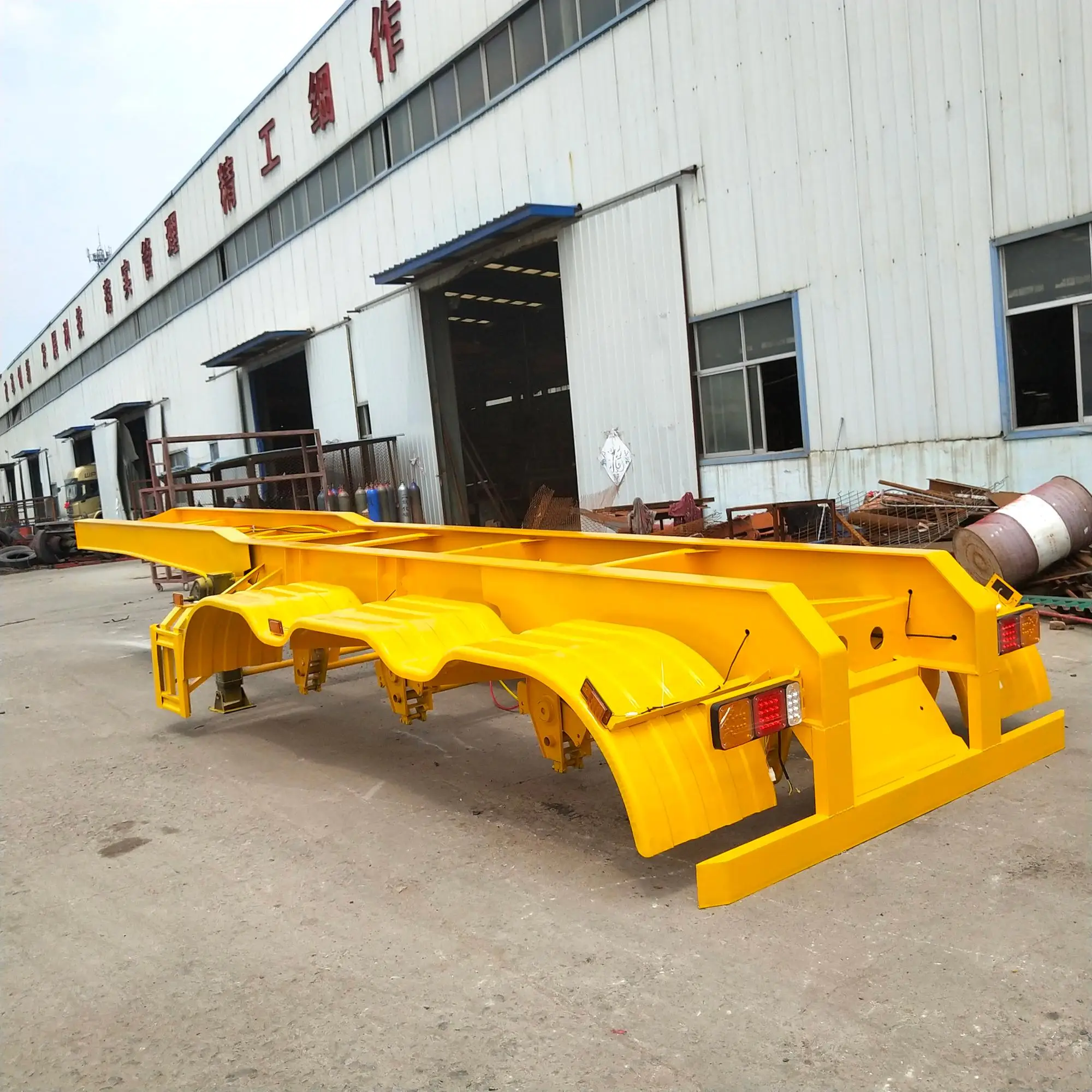 成达中国制造 3 轴 40 英尺集装箱底盘骨架半挂车