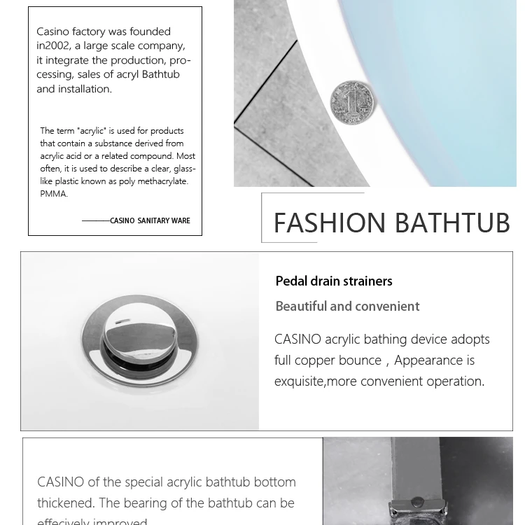 spa Hotel engineering project Whirlpools Bathtub factory installation freestanding acrylic Bathtubs
