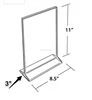 restaurant hotel transparent perspex clear A4 table sign display stand clear countertop triangle acrylic menu holder
