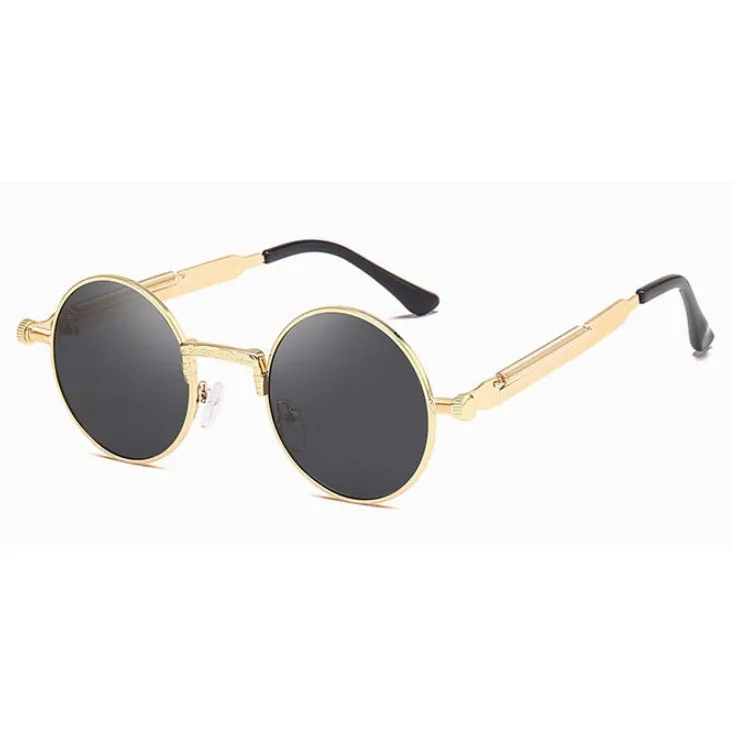 

promotional latest fashion steam punk sunglasses small round sun glasses men metal sunglasses