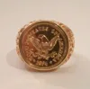 Fashion Gold wash USA Eagle Gold Coin Ring Replica HIGH QUALITY, LOTS OF DETAIL