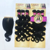 

Adorable body wave remy human hair weave 4pcs/lot with free closure,100% remi hair extensions 4*4 front lace closure 4pcs/set