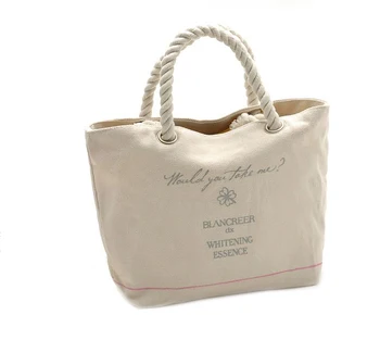 canvas beach tote with rope handles