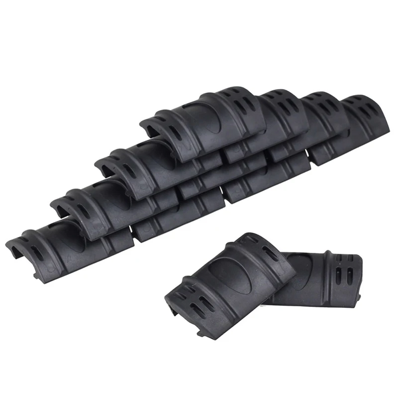 

12-piece tactical Weaver/Picatinny rubber hand guard four rail cover protects black sand color new