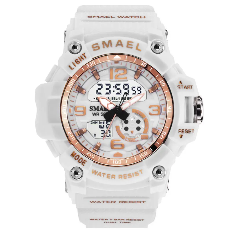 

New SMAEL Luxury Brand 1808 Sports Women Watches Army Military Dual Time 12/24 Hour Clock Waterproof Lady Quartz Digital Watch