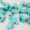 natural rough dyed coral in light blue color