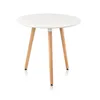 60*60CM Modern Style Big Table with MDF Desktop Wood Legs Round Dining Table for Home Using Clubs Coffee Table