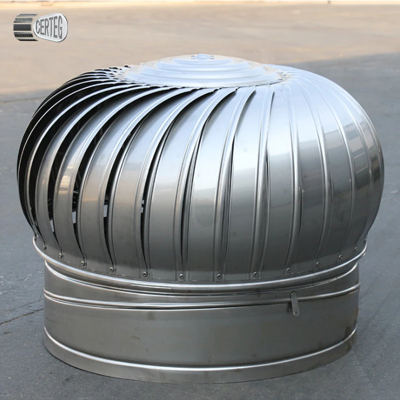 
300MM Stainless Steel No Power Roof Turbo Fan Wind Turbine Ventilator For Warehouse 