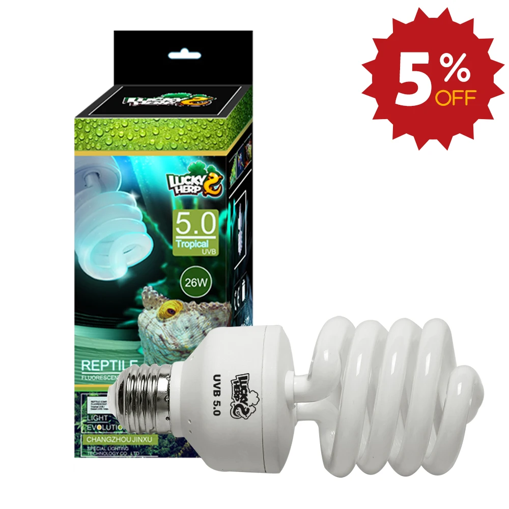 

13w UVB5.0 reptile lamp light bulb for tropical turtles and chameleons, White