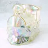 100% Food Grade Transparent Plastic hanging Train shape iridescent gift box