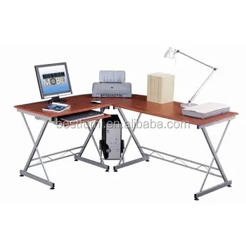 China Supplier Mdf Metal Frame Computer Desk For Two Computers