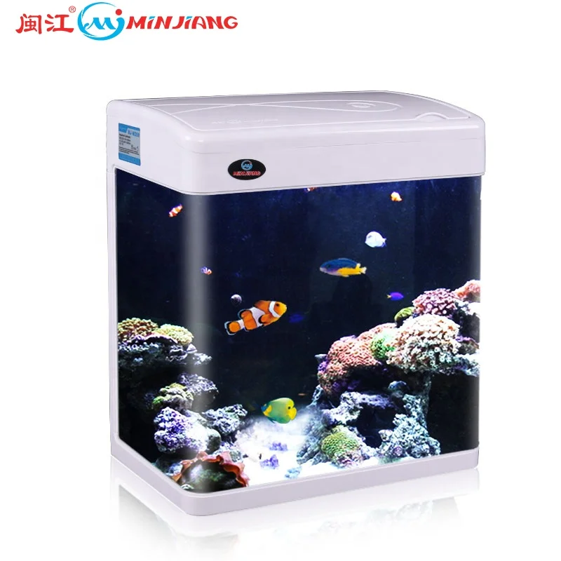 

Minjiang aquarium new small glass fish tank LED lamp table tank