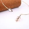 Xl000817c Qingdao Jewelry Factory Free Shipping Wholesale Women Fashion Minimalist Drop Branch Crystal Rose Gold Bone Choker