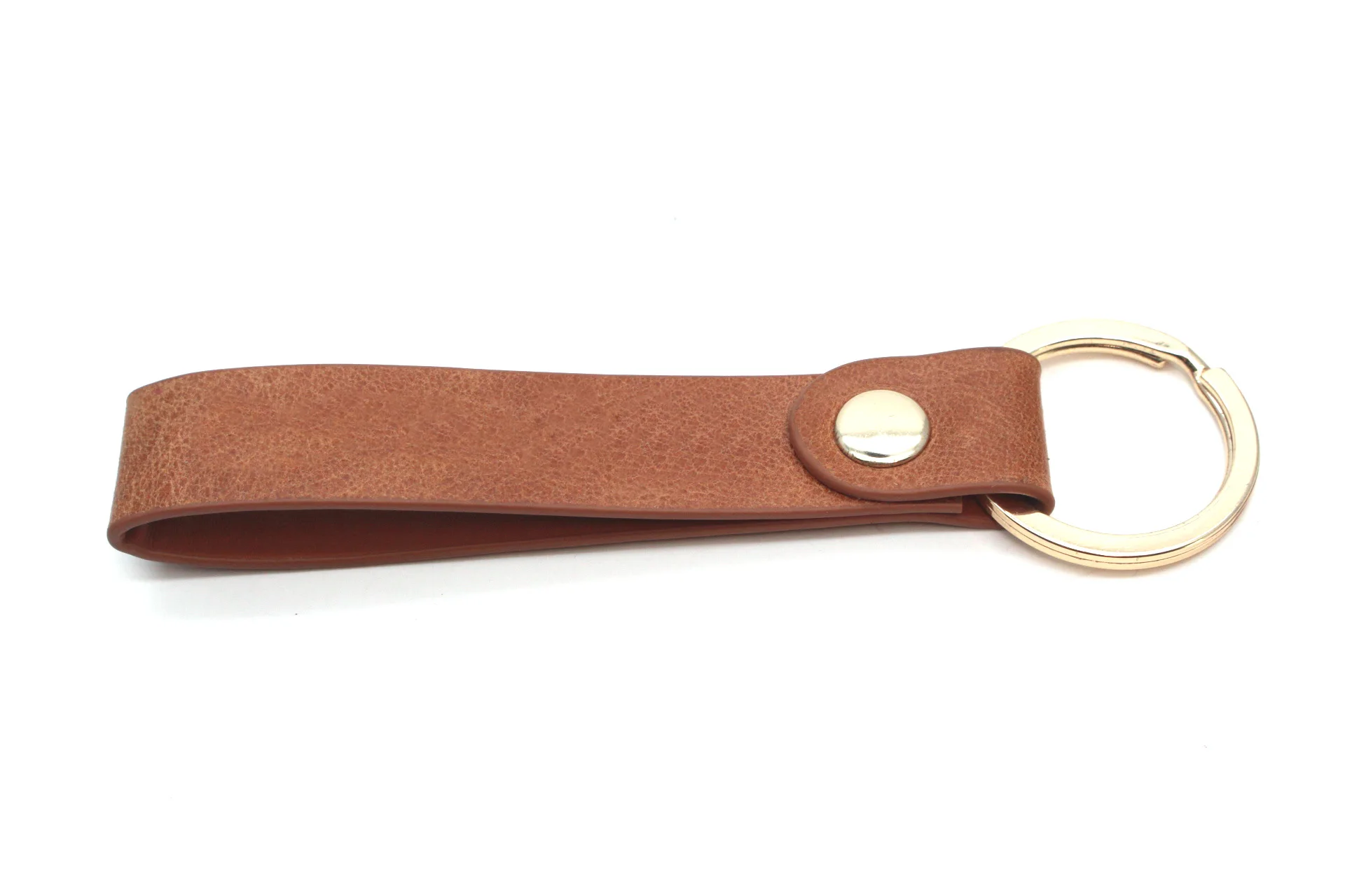 Crazy Horse Genuine Leather Loop Custom Keychain - Buy Custom Leather ...