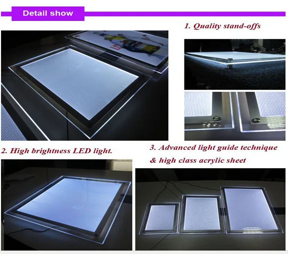 Custom Size Led Light Backlit Edge Lit Plexiglass Photo Picture Frame ...