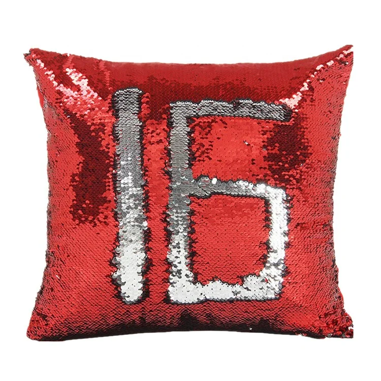 

Reversible Magic Decorative Aeroplane Sequin Sequence Throw Pillow, As picture