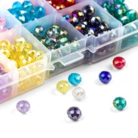 

Plastic 12 Grid Box Trendy Set Kits Round Crystal Bicone Sharp Rondelle Glass Beads for Jewelry Accessories Making