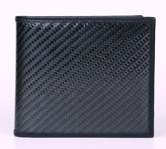 custom hot sale carbon fiber leather wallet multi-function new European American clutches card holder slim purse designer (1)