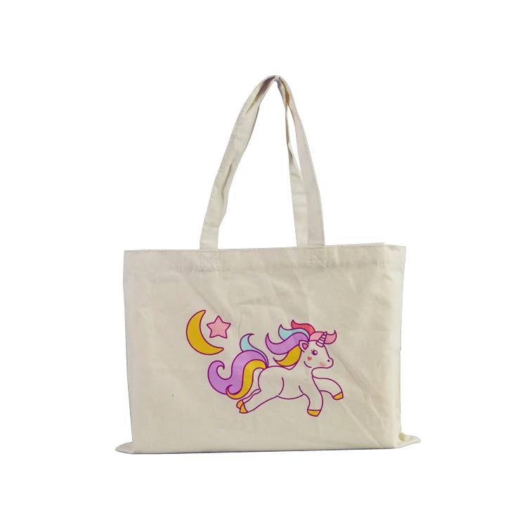 

Eco-Friendly High Quality Unicorn Cotton Bags Wholesale for Party Favors, Natural