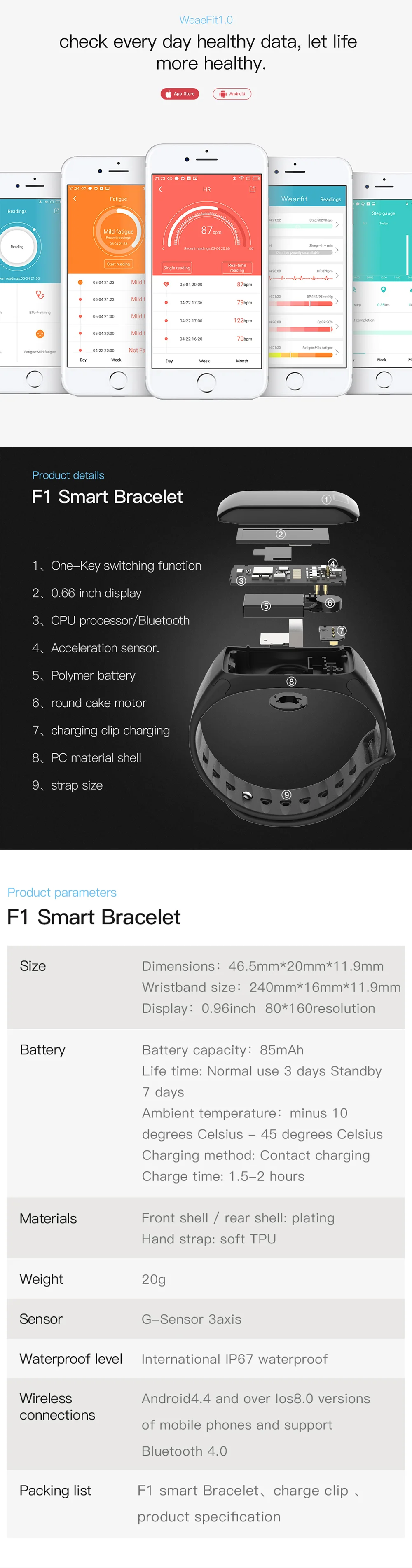 Amazon Hot Selling heart rate monitor smart wristband sleep monitor Smart band fitness tracker smart bracelet watch wristband