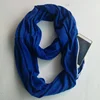 HZW-18011 Fashion Travel Solid Color Women Infinity Scarf with Zipper Pocket
