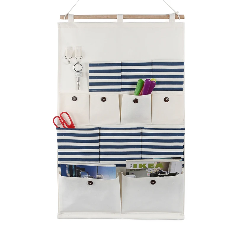 

Amazon Hot Sale Numbers Cotton Linen Hanging Storage Organizer Bag, Customized