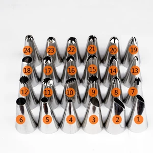 Image of Baking supplies Wholesale 24 pcs stainless steel cake decoration supplies cheaper cake nozzles