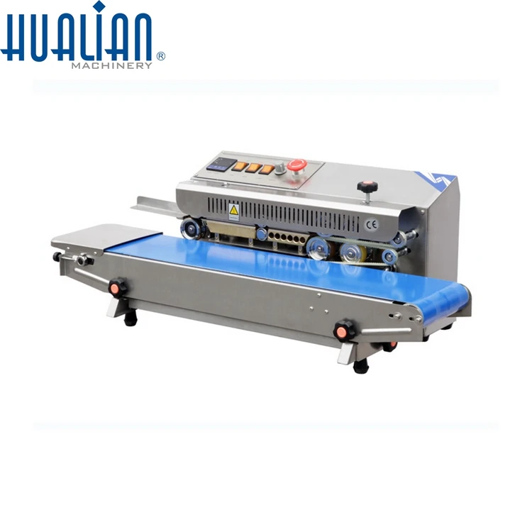 Fr770i Hualian Continuous Bag Sealer Plastic Steel Wheel Embossing Printing (optional) 12m/min