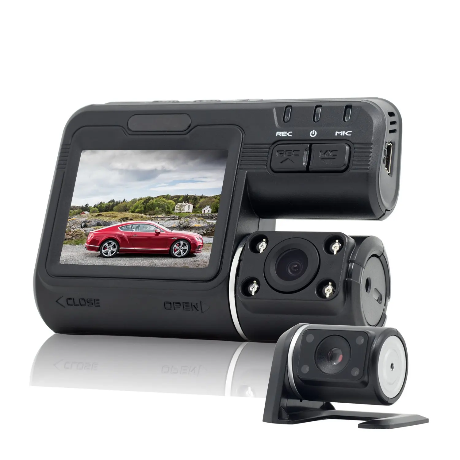 dual dash camera for car to see inside car