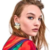 KM European American ZA women brands new two-tone hammered thin metal earrings geometric oval dangle earrings top design