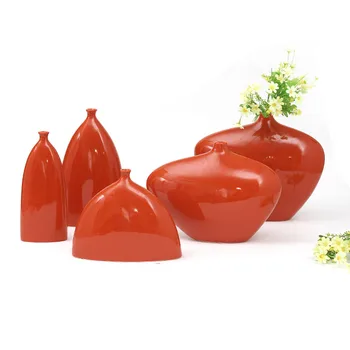 Chinese Modern Orange Ceramic Vases Buy Orange Ceramic