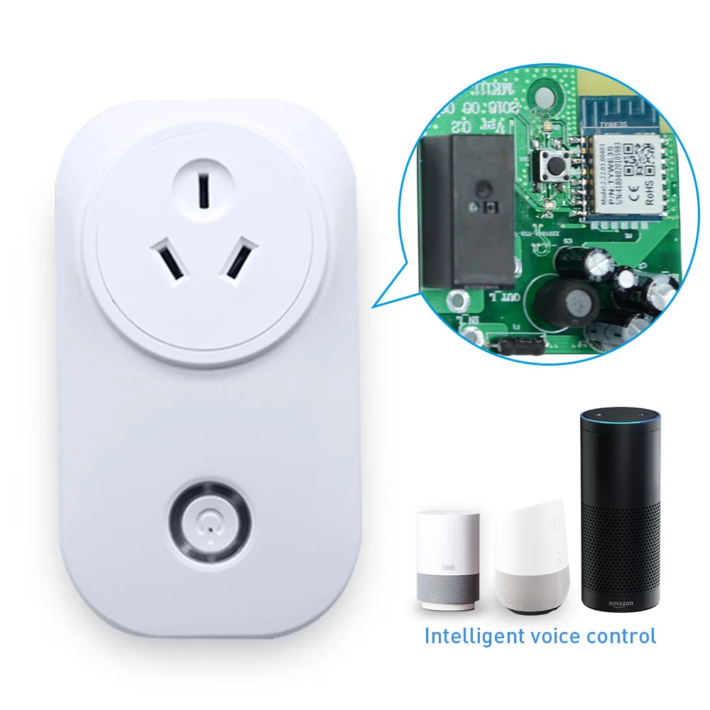 90v-240v wifi smart power socket au eu us uk for google home or amazon alexa Smart Metering Socket Solution