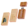 Premium business gift customized laser engraving logo 4GB natural wooden disk on key