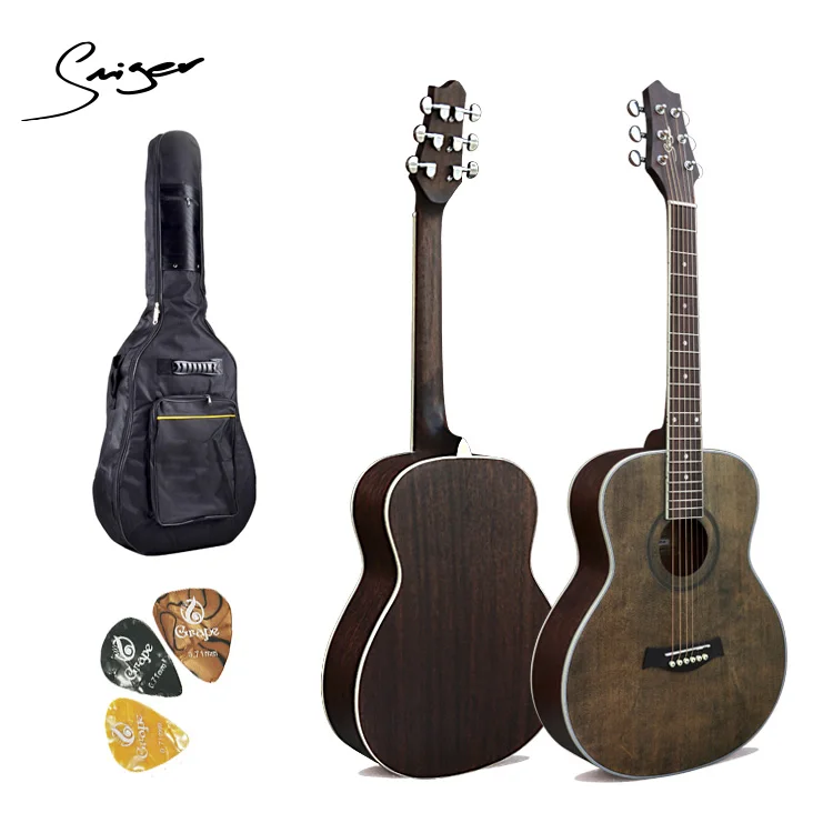 

Smiger SM-363 Wholesale 3/4 Size  Vintage Acoustic Guitar Walnut Body with Matte Natural Travel