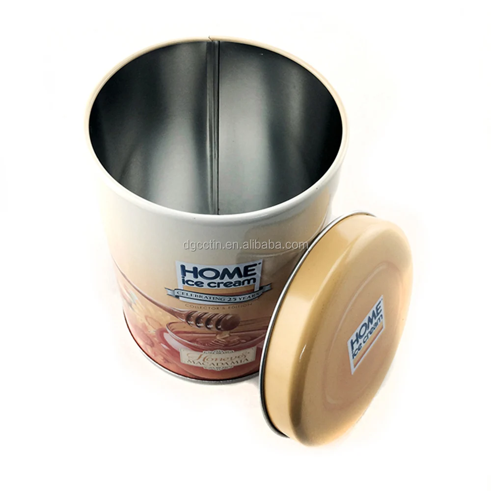 Wholesale Custom Round Ice Cream Tin Packing Ice Cream Tin Can Ice