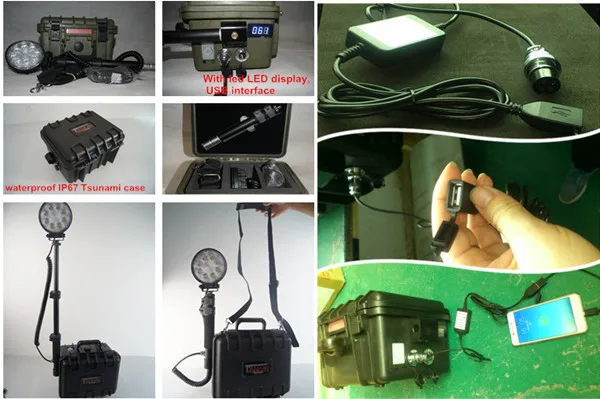 military telescoping mast Adjustable handle led work light Remote control outdoor LED led miner