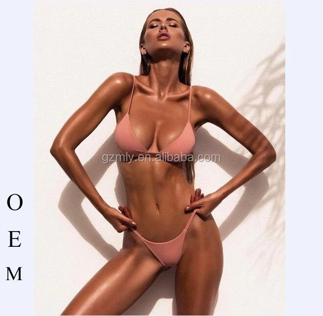 

custom brazilian high cut bottom sexy bikini women solid bra Italian swimwear, Free