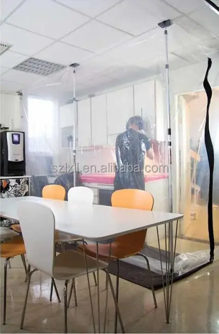 
4X 12ft (3.9M) pole Dust Barrier System with 2pcs adhesive zip and 2pc ceiling rail 